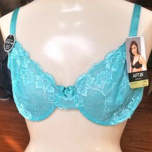 APT 9 Bra 40C Lace Unlined With Wire NWT Aqua